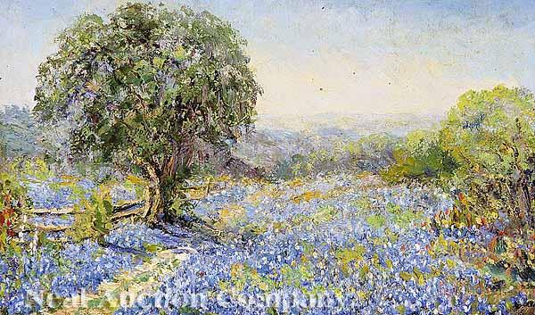 Appraisal: Texas School th c Bluebonnets San Antonio Texas oil on