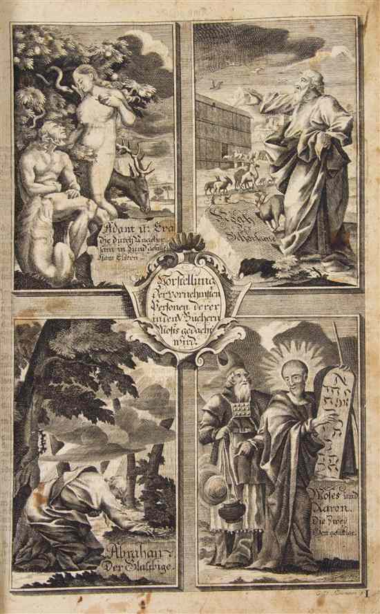 Appraisal: THEOLOGY GERMAN A group of two eighteenth-century folio-sized bibles in