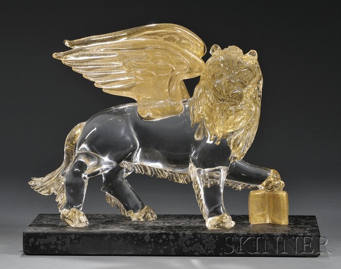 Appraisal: Murano Glass Winged Lion of St Mark Figurine Art glass