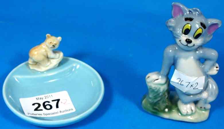 Appraisal: Wade Figure Tom and a Wade Blue Ashtray with Bear