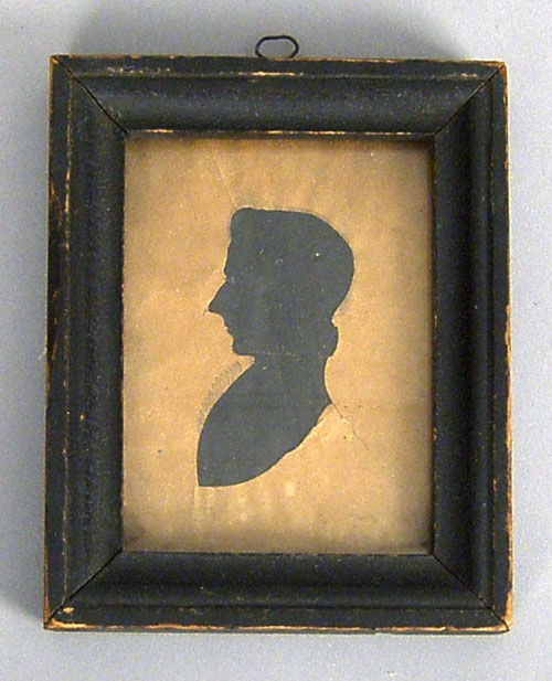 Appraisal: Two hollowcut silhouettes early th c one depicting Revolutionary War