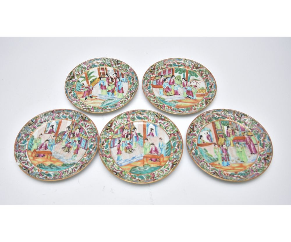 Appraisal: Five Large Rose Mandarin Plates Five large Rose Mandarin plates