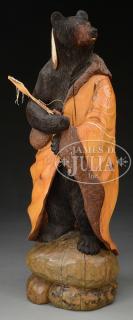 Appraisal: BRIAN STOCKMAN CARVING OF A BEAR IN ROBE WITH CATLINITE