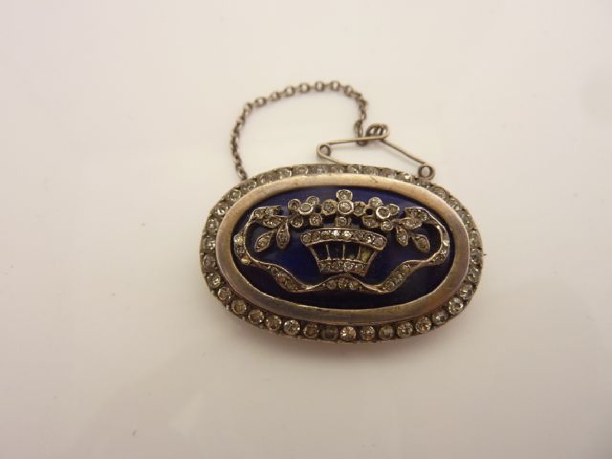 Appraisal: A Victorian style brooch of oval form centred with a