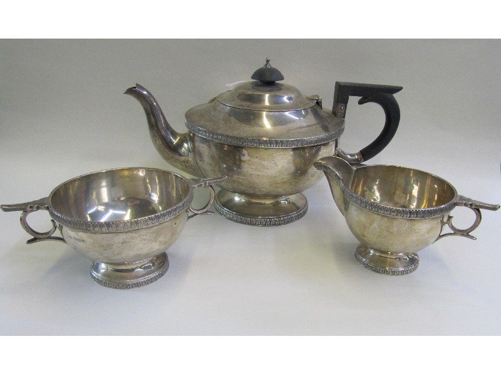 Appraisal: Three piece silver tea service oz Sheffield