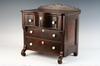 Appraisal: MINIATURE CHEST - Circa - Federal style miniature mahogany three