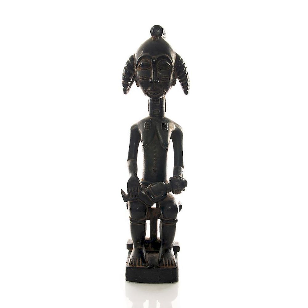 Appraisal: TALL AFRICAN TRADITIONAL TRIBAL WOODEN SCULPTURE Africana art sculpture of