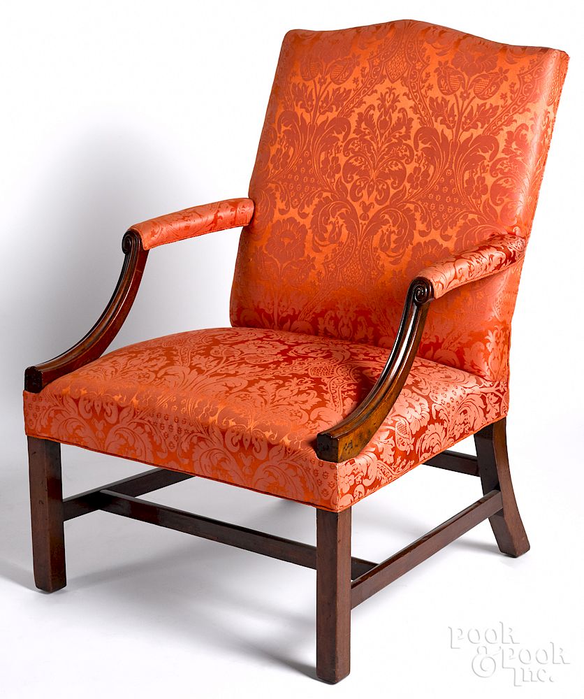 Appraisal: George III mahogany open armchair George III mahogany open armchair