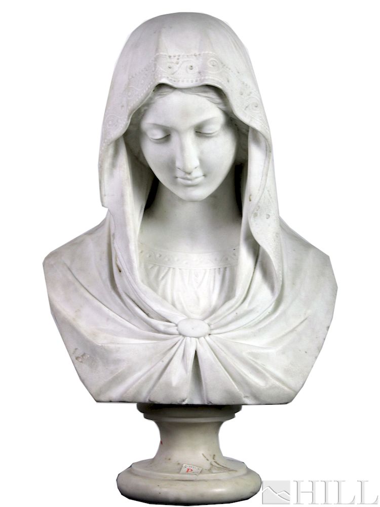 Appraisal: G Andreoni Italian Marble Bust Of Mary Sculpture G Andreinoi