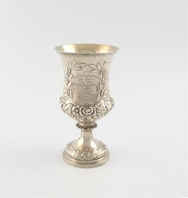 Appraisal: A Victorian silver rowing trophy goblet by George Richards London