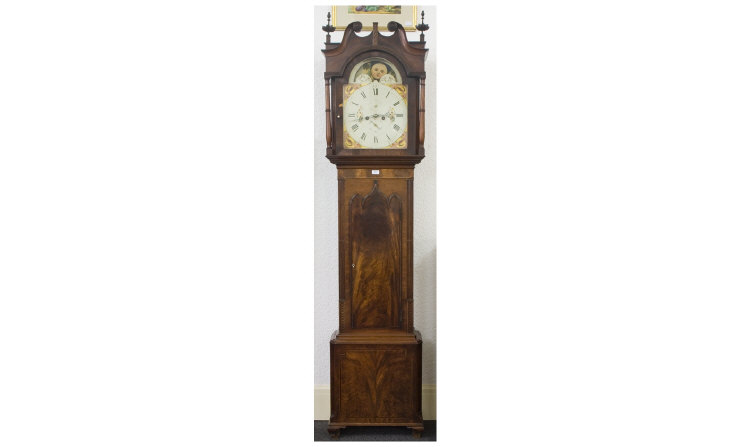 Appraisal: George III Mahogany And Walnut Longcase Clock By Dean Of