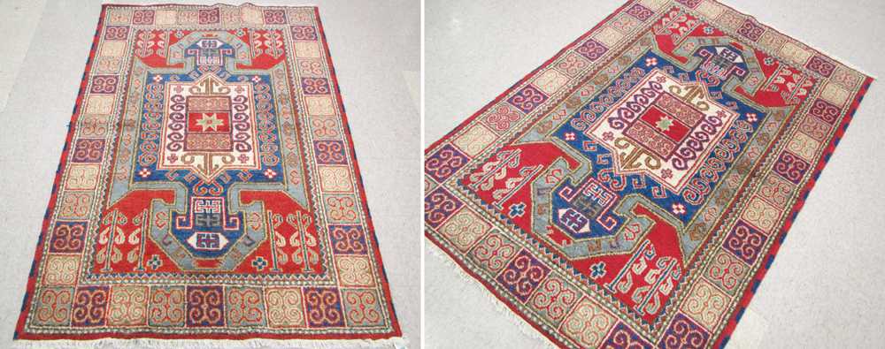 Appraisal: A PAIR OF HAND KNOTTED ORIENTAL AREA RUGS Indo-Kazaks central