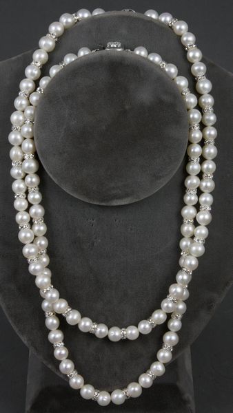 Appraisal: Double strand of - mm pearls l EST