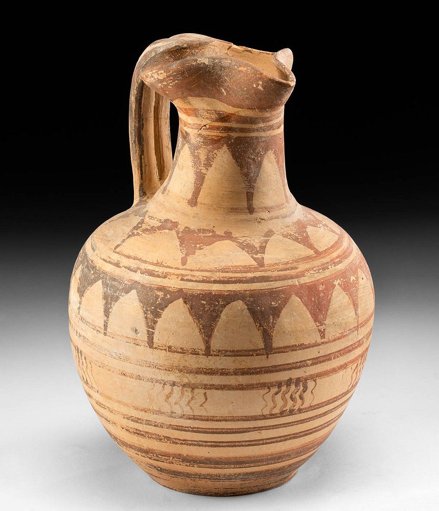 Appraisal: Large Etruscan Pottery Trefoil Oinochoe Northern Italy Etruria ca th