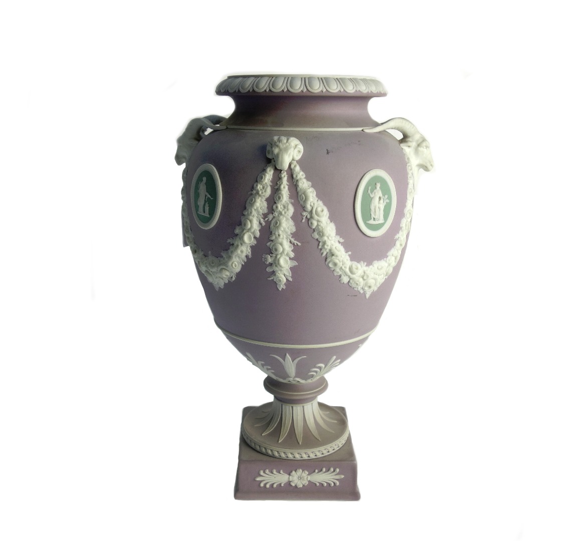 Appraisal: A Wedgwood three-colour jasper vase late th century of urn