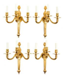 Appraisal: A Set of Four Louis XVI Style Gilt Bronze Sconces