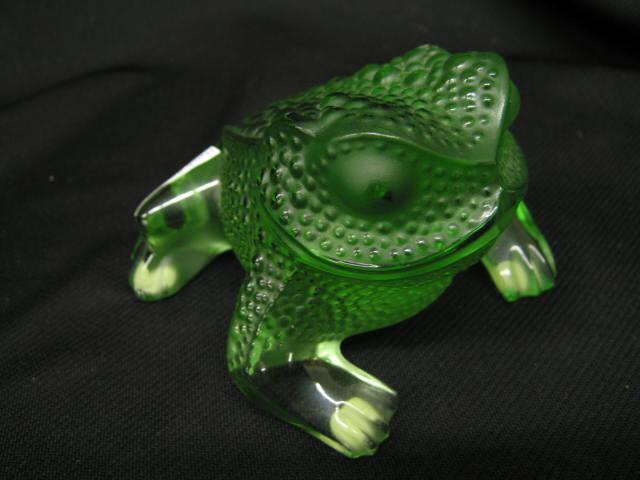 Appraisal: Lalique Green Art Glass Toad Figurine called the Gregoire toad