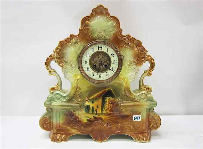 Appraisal: CHINA CASED MANTEL CLOCK French mid- th century the case