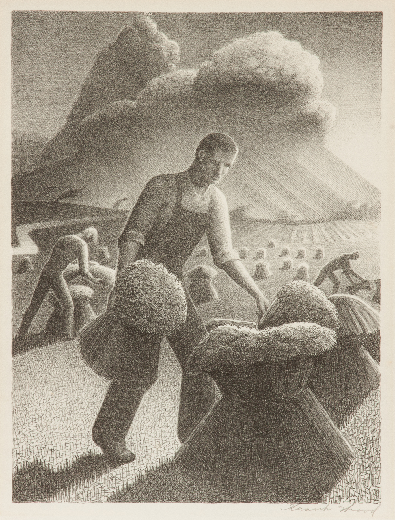 Appraisal: Grant Wood American - Approaching Storm Sgn lower right in