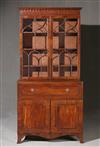 Appraisal: George III Mahogany Butler's Bureau Bookcase Circa - In two