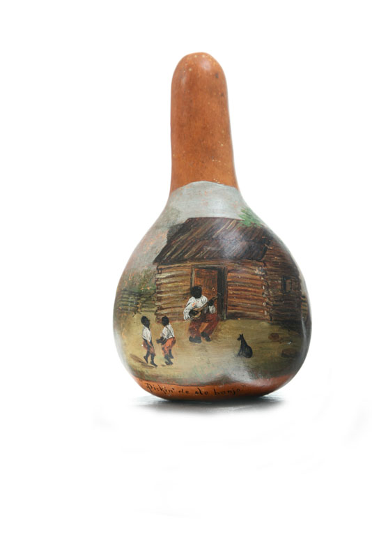 Appraisal: FOLK-PAINTED GOURD Signed B I Robards Oxford North Carolina Titled