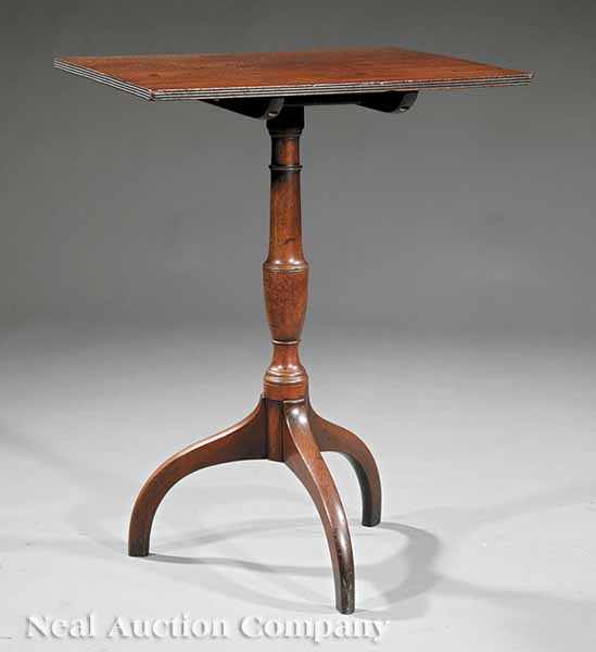 Appraisal: A George III Mahogany Tilt-Top Candlestand th c rectangular top