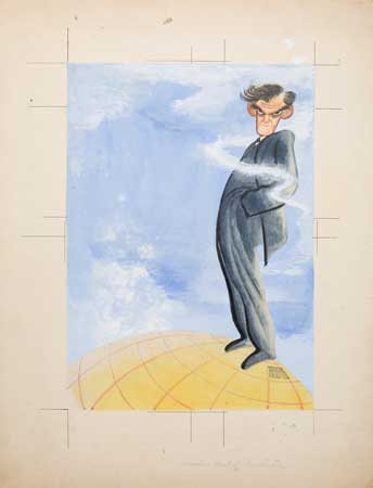 Appraisal: AL HIRSCHFELD Senator Joseph A Ball of Minnesota Gouache on