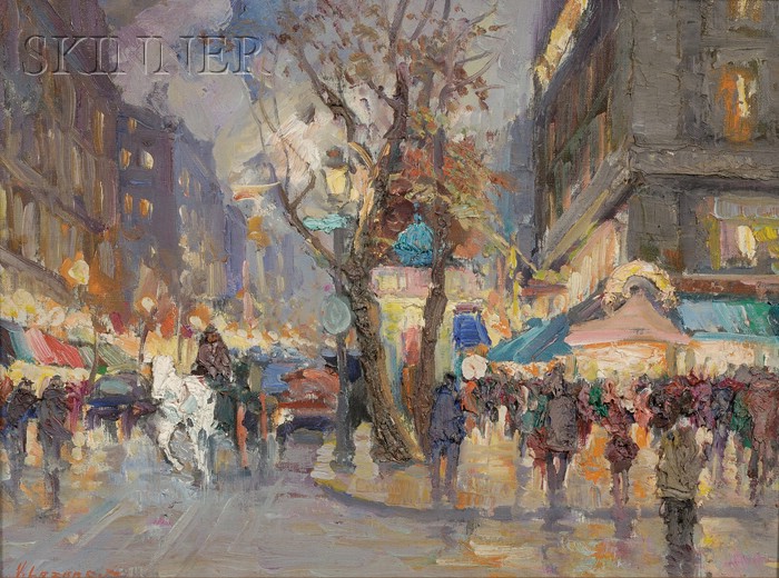 Appraisal: Vladimir Lazarev Russian American b Parisian Street View Probably Le