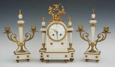 Appraisal: A Louis XVI Style French Ormolu and Marble Mantel Clock