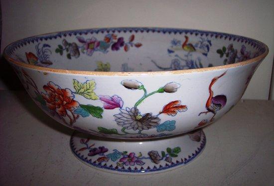 Appraisal: Additional Lot A stone china pedestal bowl decorated Oriental flowers