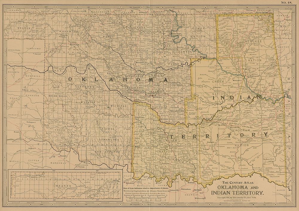 Appraisal: AN ANTIQUE MAP The Century Atlas Oklahoma and Indian Territory