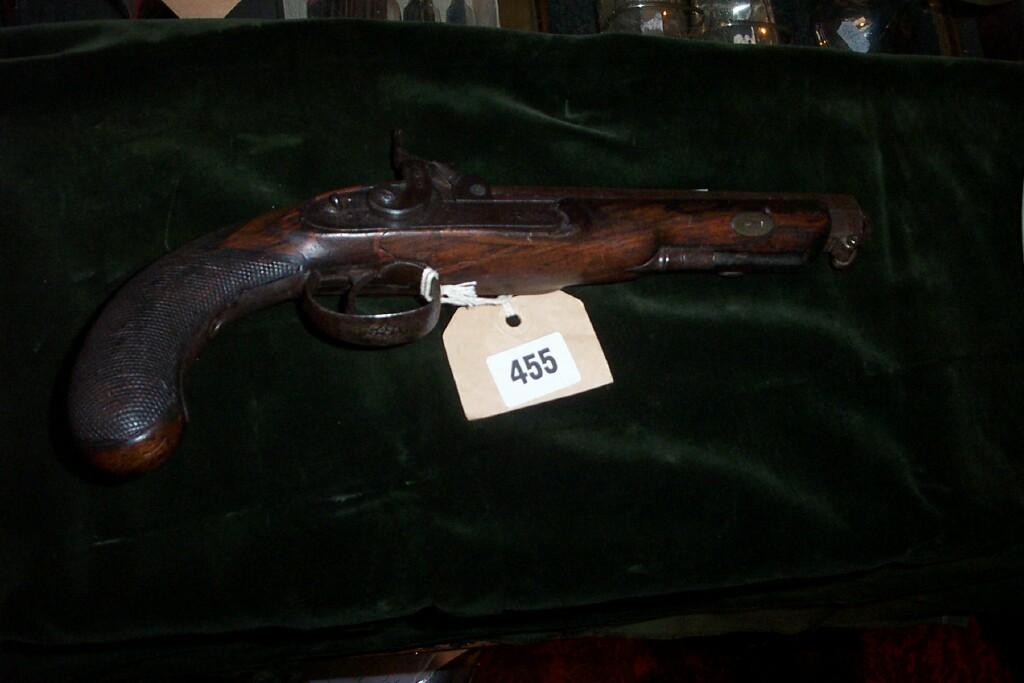 Appraisal: An early th century cap pistol with walnut stock by