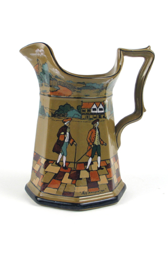 Appraisal: A BUFFALO ARTIST SIGNED GLAZED POTTERY PITCHER Deldare Ware dated