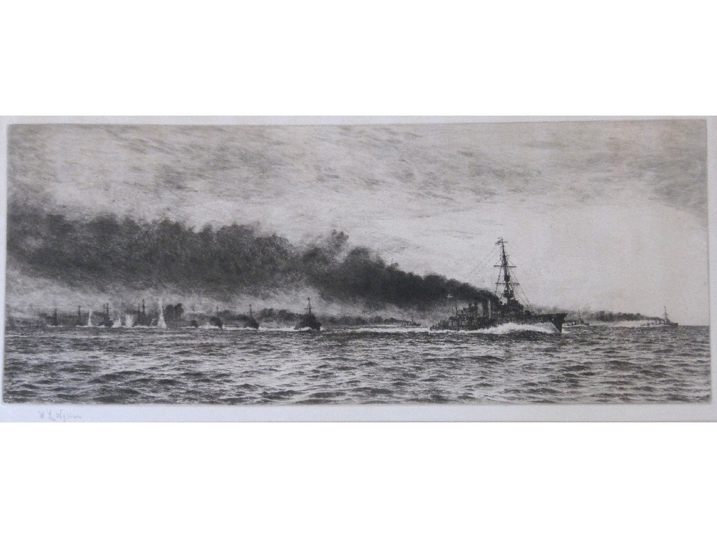 Appraisal: WILLIAM LIONEL WYLLIE RA RE - Etching 'Warships at sea'