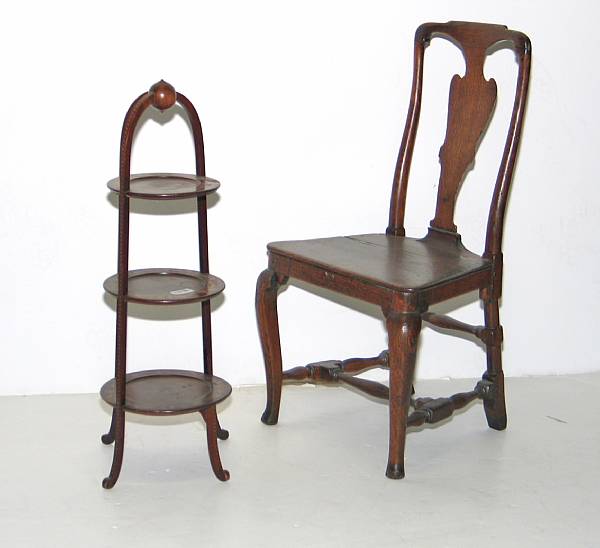 Appraisal: A George II oak side chair together with a Dutch