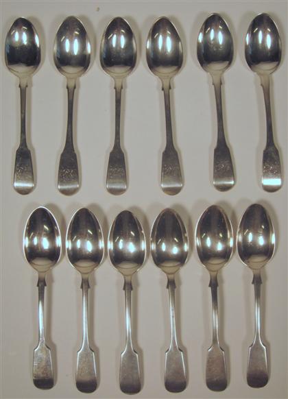 Appraisal: Twelve English sterling silver teaspoonsComrpising a matched set of six