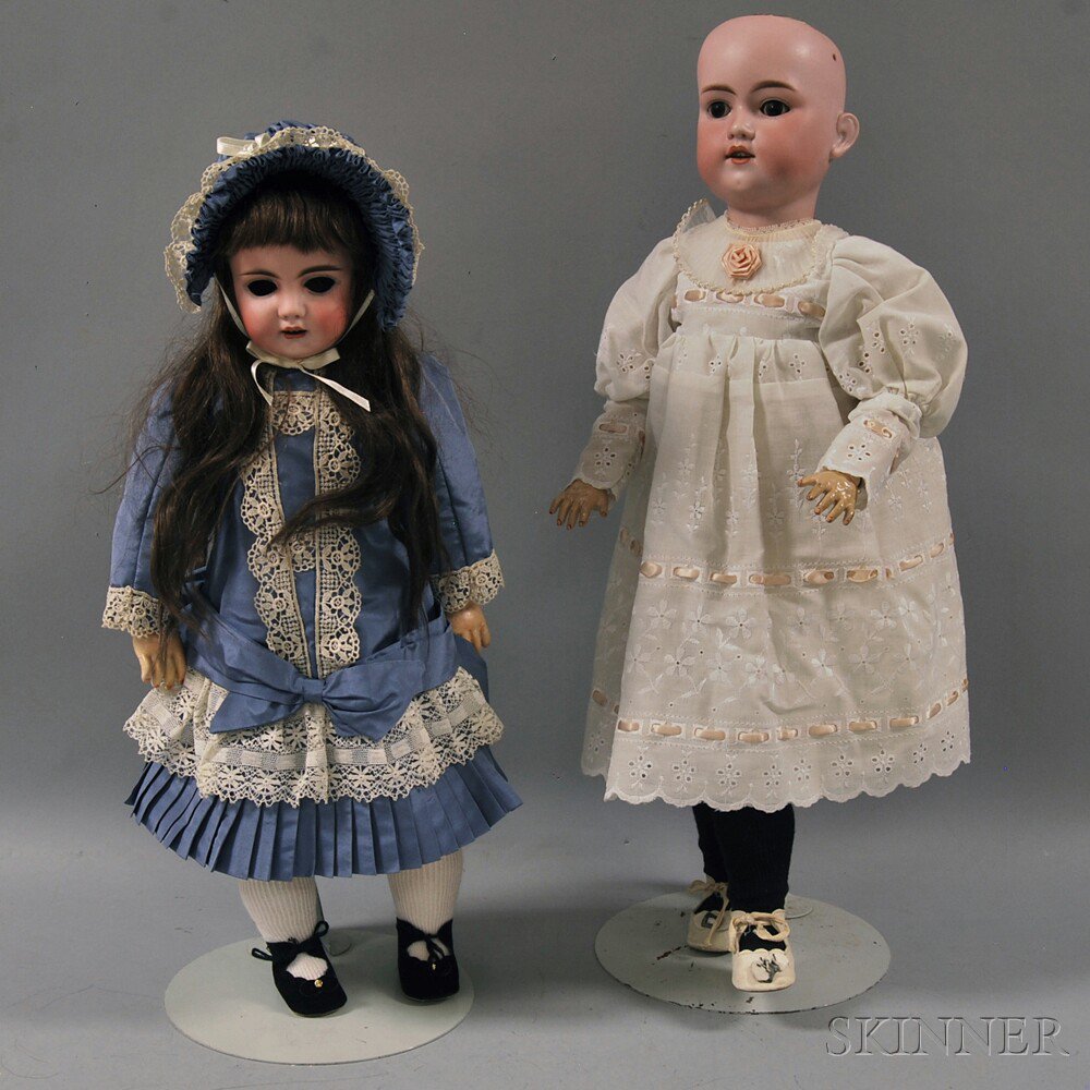 Appraisal: Two German Bisque Head Dolls One George Borgfeldt one with