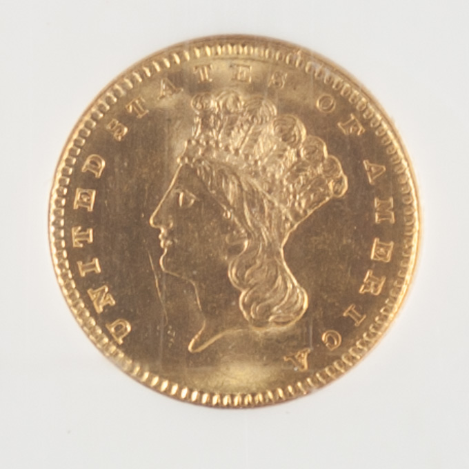 Appraisal: U S ONE DOLLAR GOLD COIN Indian head type -P