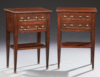 Appraisal: Pair of French Carved Mahogany Louis XVI Style Nig Pair