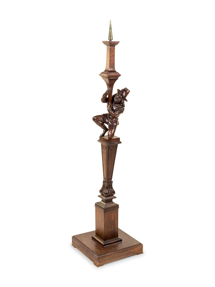 Appraisal: A Black Forest Carved Pricket A Black Forest Carved Pricket