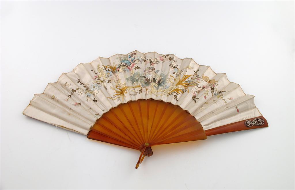 Appraisal: A French embroidered silk fan