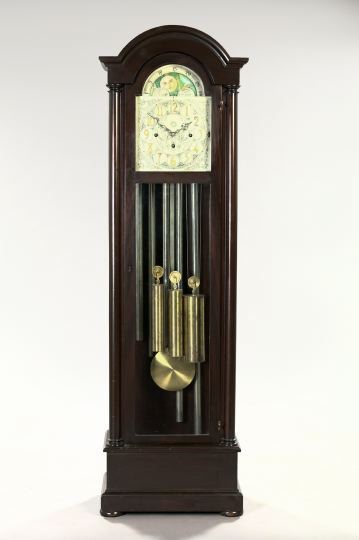 Appraisal: American Classical Revival Mahogany Tallcase Clock ca the Cincinnati Time