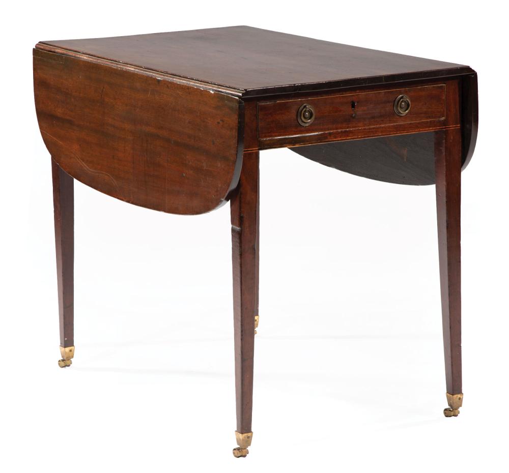 Appraisal: George III Inlaid Mahogany Pembroke Table late th c shaped