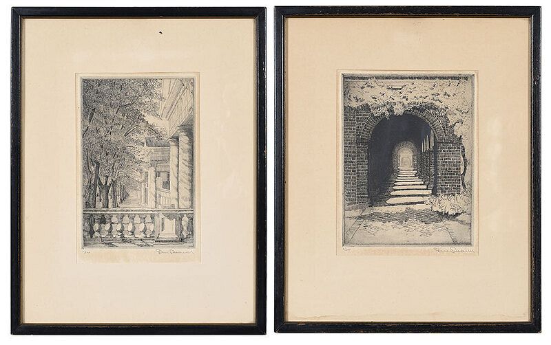 Appraisal: Don Swann American - Two etchings A Bit of University