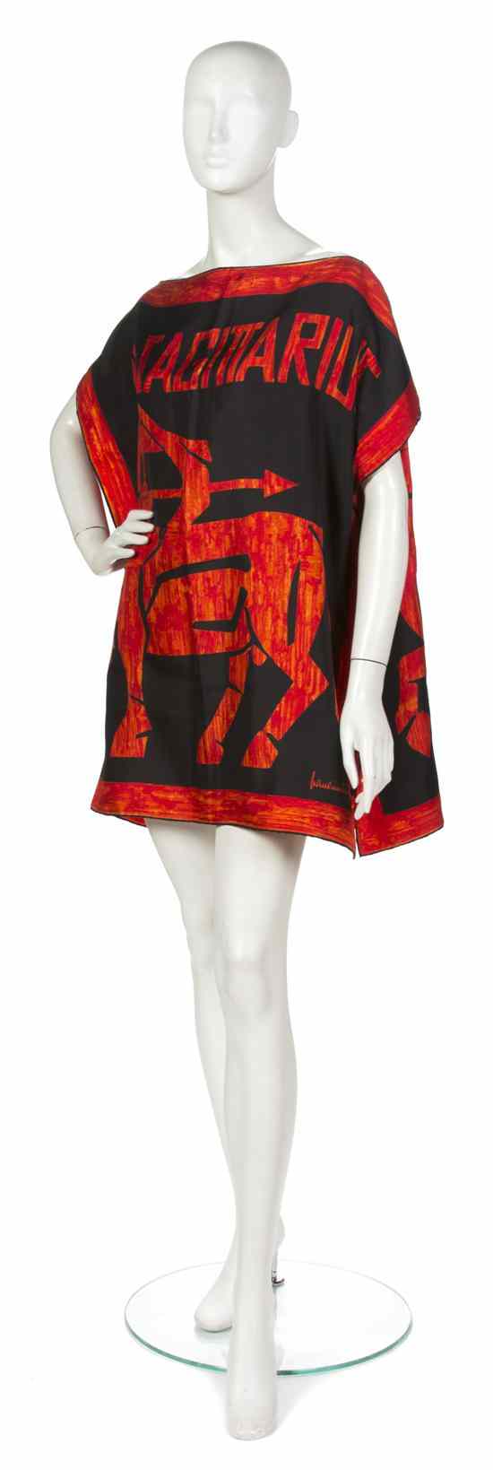 Appraisal: A Pauline Trigere Silk Scarf Top two black and red