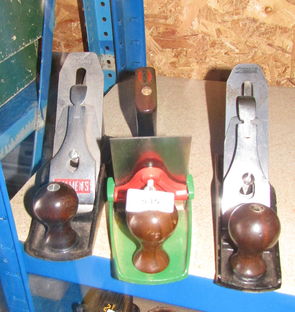 Appraisal: A Kunz block plane a Rolson smoothing plane and another