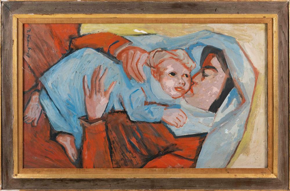 Appraisal: BRUNO KRAUSKOPF GERMANY - MOTHER AND CHILD OIL ON CANVAS