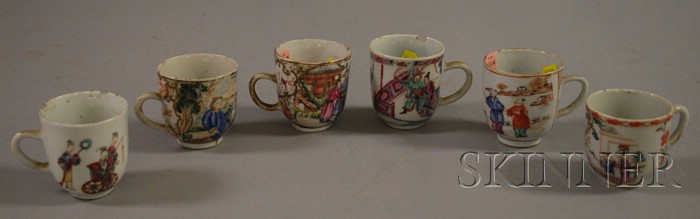 Appraisal: Six Assorted Chinese Export Porcelain Demitasse Cups