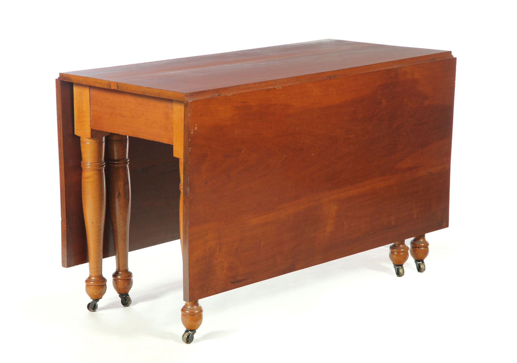 Appraisal: SHERATON DROP LEAF TABLE American - cherry and curly maple