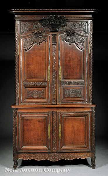 Appraisal: A Fine Louis XVI Carved Oak Cabinet late th c